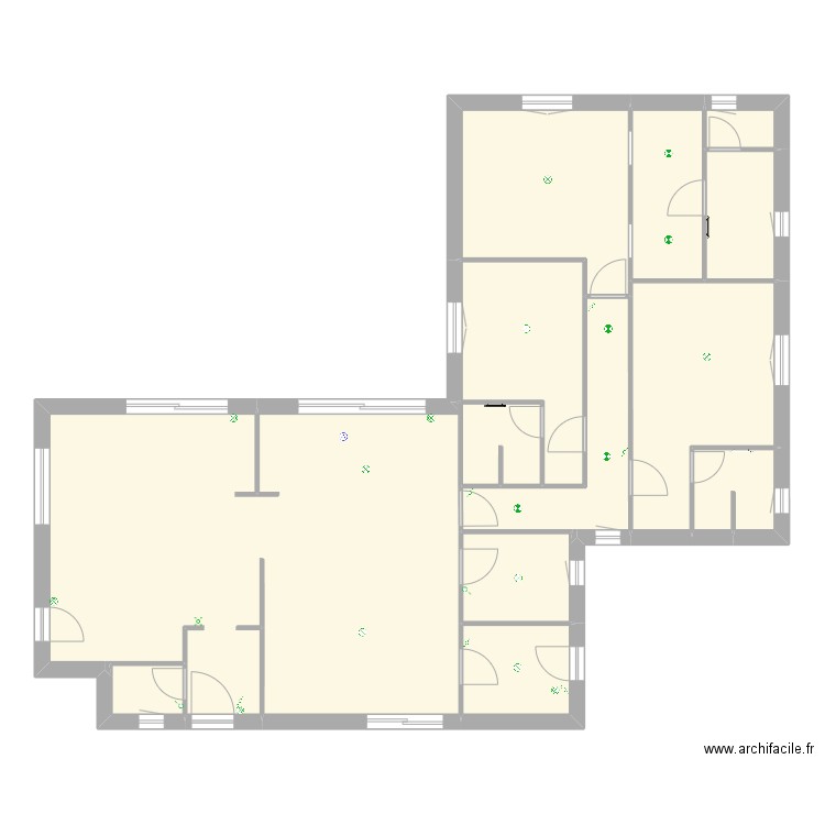 Maison38. Plan de 13 pièces et 145 m2