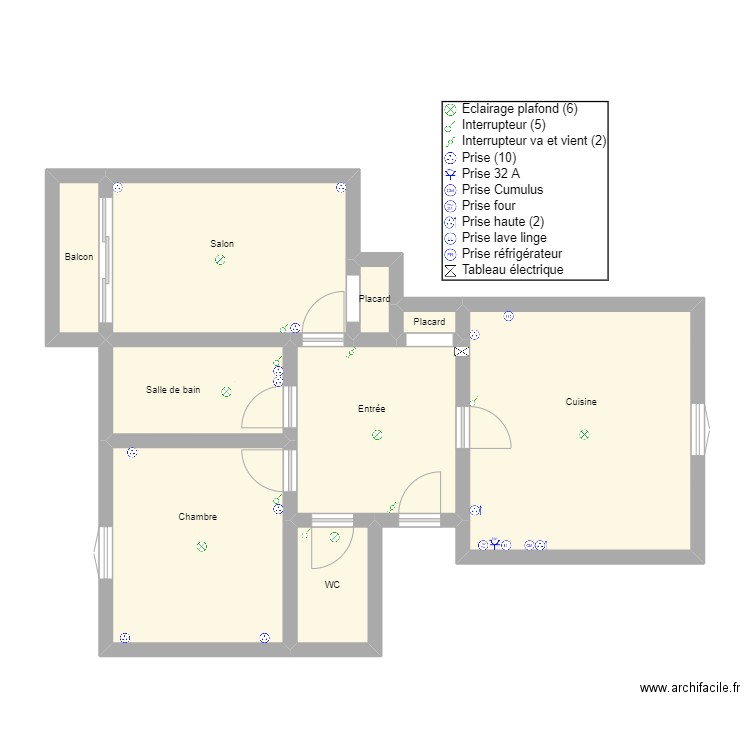 Yassine-Complet. Plan de 9 pièces et 66 m2