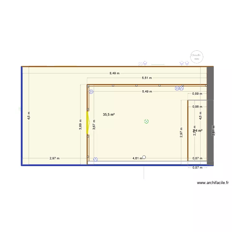 cabane+elec. Plan de 5  et 76 m²