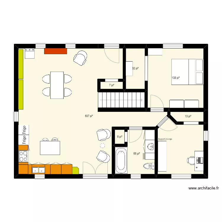 croquis Maison Toon - ORIGINAL. Plan de 