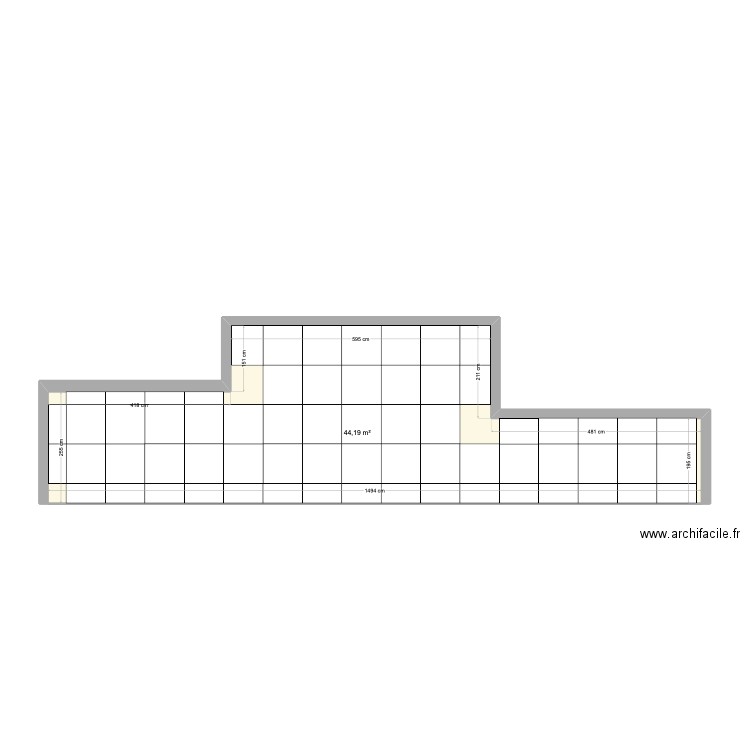 plan calpinage. Plan de 1 pièce et 44 m2