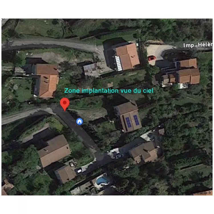 Implantation Vue A&eacute;rienne. Plan de 