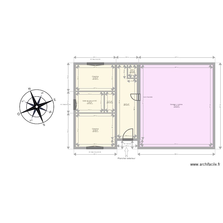 DUPUIS . Plan de 17 pièces et 267 m2