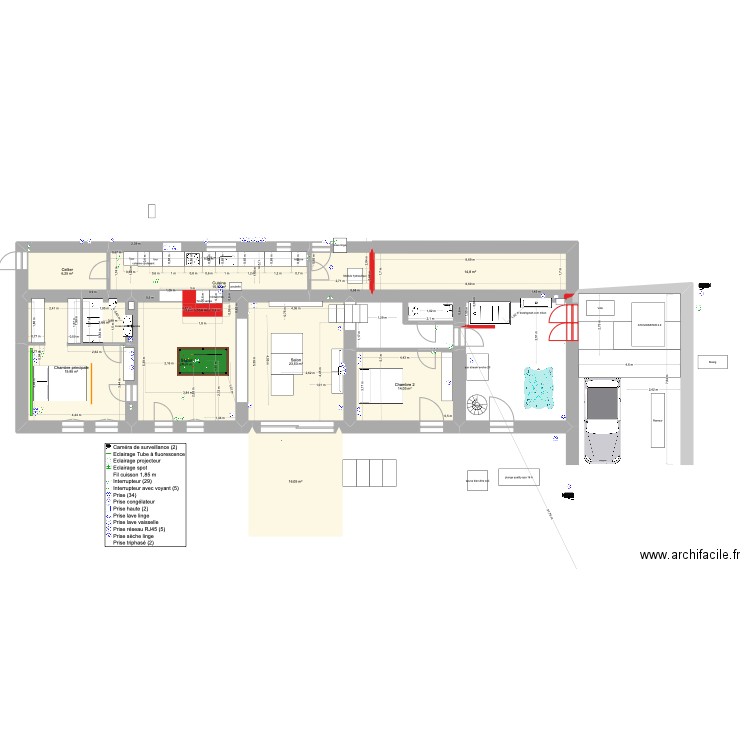 Cuisine pour Thomas 2. Plan de 10 pièces et 142 m2