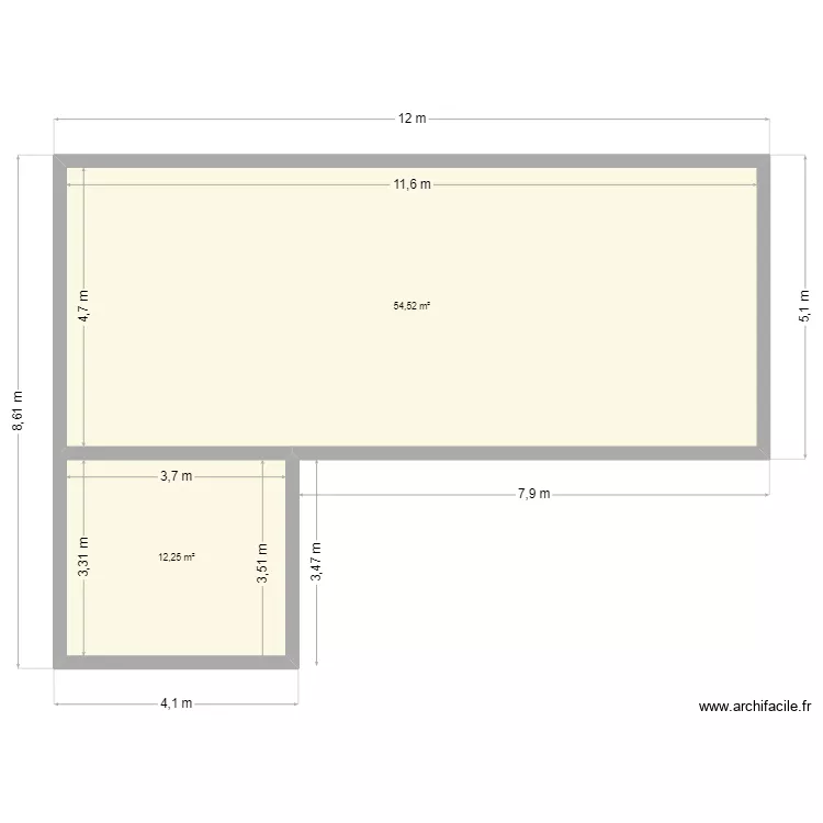 MAISON 1 HAUT GABARNAC. Plan de 2 et 67 m² MAISON 1 HAUT GABARNAC. Plan de 2 et 67 m²