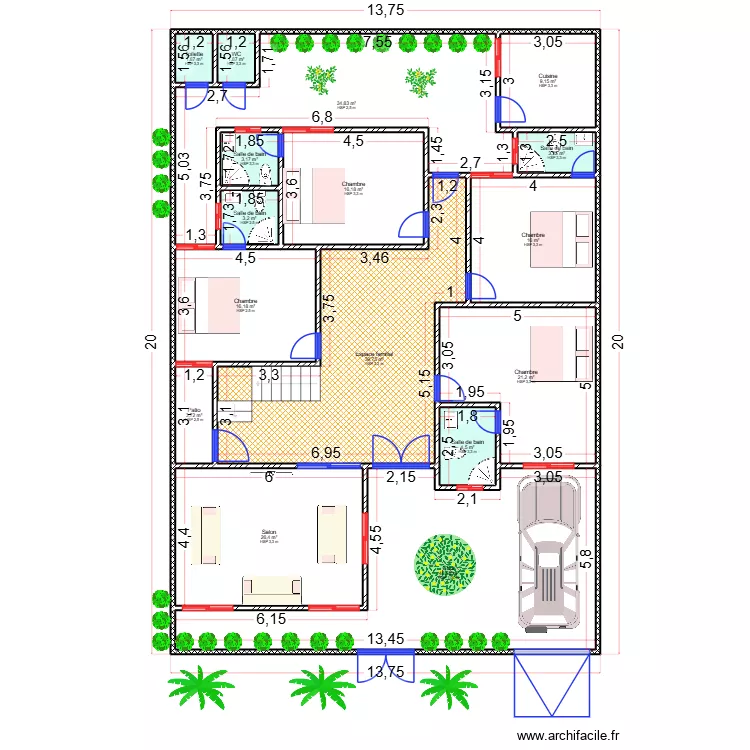 Fatou Sall 1. Plan de 16 et 250 m² Fatou Sall 1. Plan de 16 et 250 m²