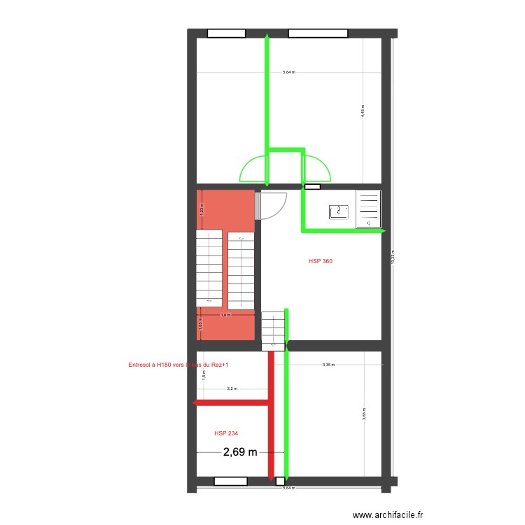 Mélèzes 82 Rez+1 Def Projet. Plan de 10 pièces et 70 m2