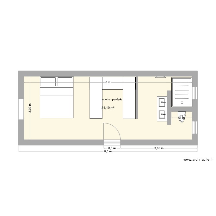 Suite parentalen. Plan de 0 pièce et 0 m2