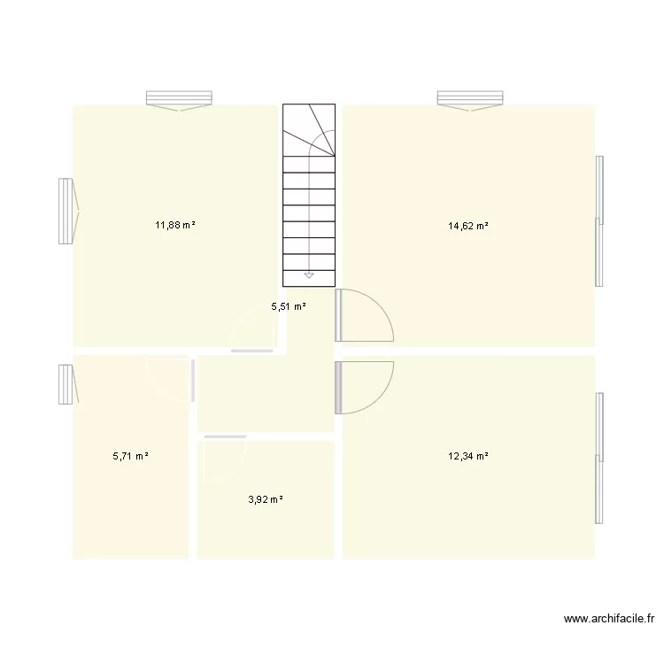 projet A 70m&sup2;. Plan de 