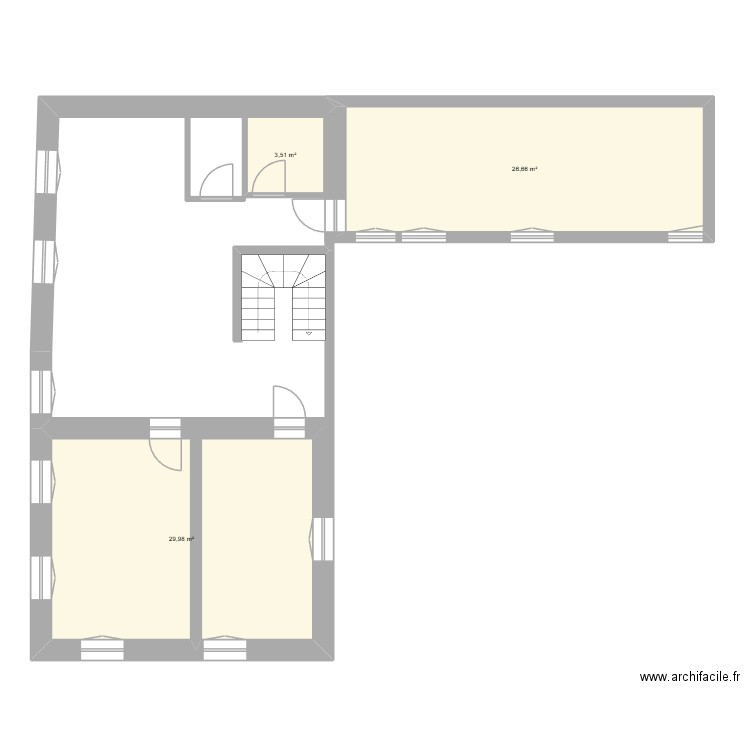 maison cyril 1er etage. Plan de 3 pièces et 60 m2
