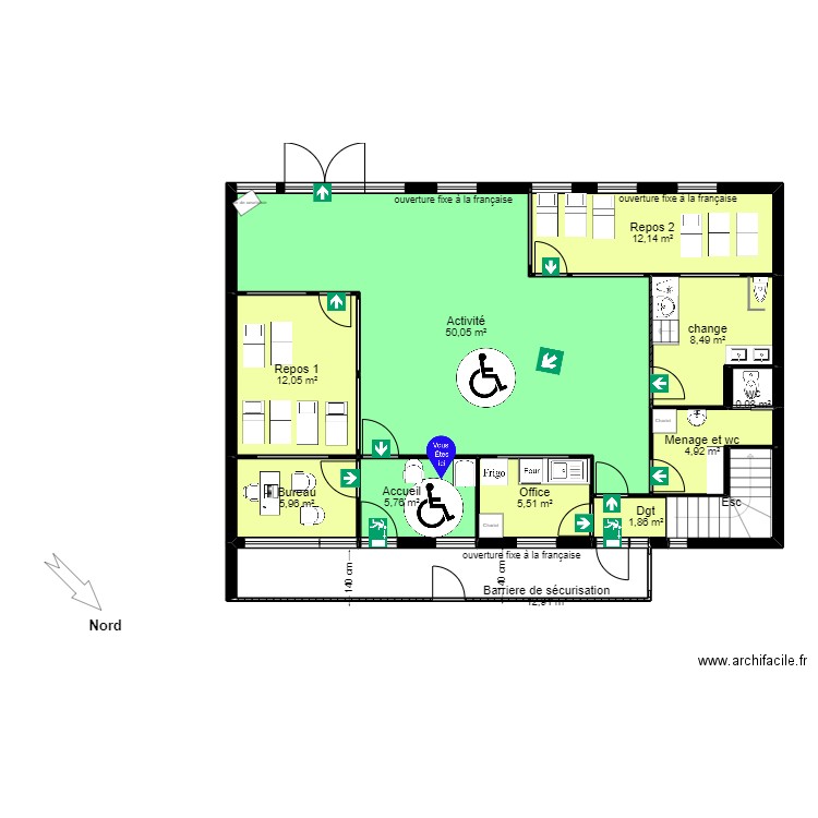 94P6R projet christel evac. Plan de 19 pièces et 236 m2