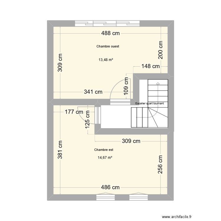SCI MONT D'OR Maison R+1. Plan de 2 pièces et 28 m2