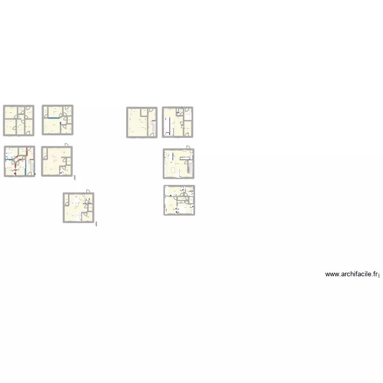 plan 3 maison. Plan de 39  et 434 m²