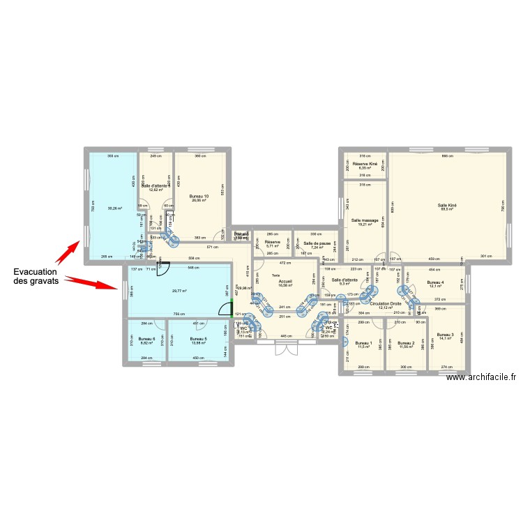 Plan initial Lot Placo2. Plan de 22 pièces et 352 m2