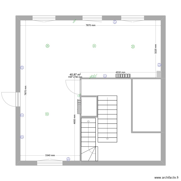 Husson_Etage1_Avant. Plan de 4 pièces et 61 m2