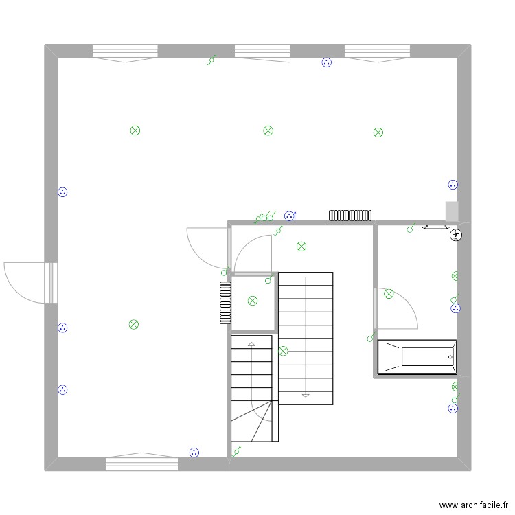 Husson_Etage1_Avant. Plan de 4 pièces et 61 m2