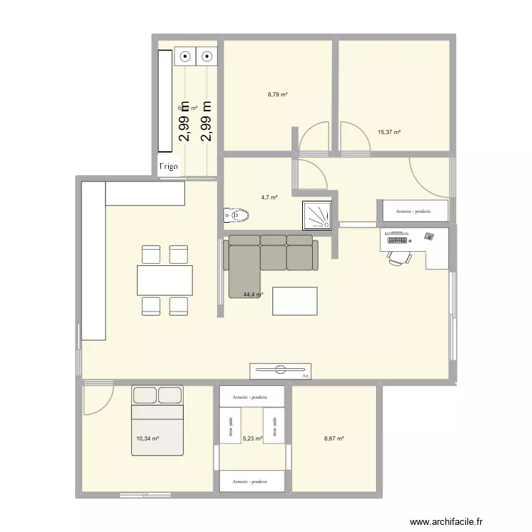 maison avec parents espace de vie. Plan de 8 Pièces et 102 m² maison avec parents espace de vie. Plan de 8 Pièces et 102 m²