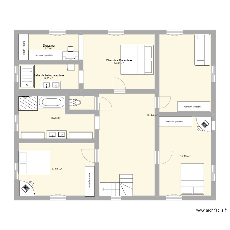 Plans maisons. Plan de 7 pièces et 102 m2