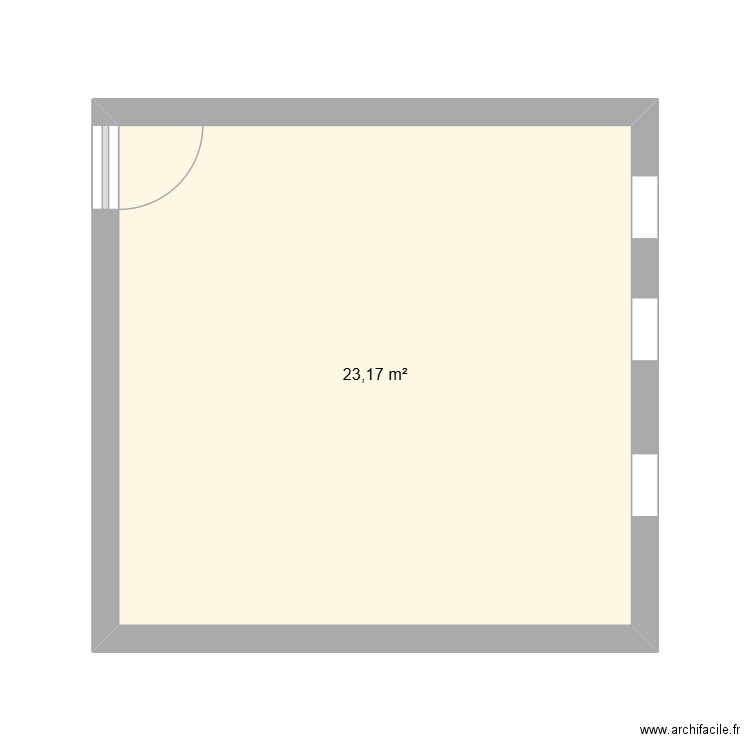 plan de hammadi. Plan de 1 pièce et 23 m2