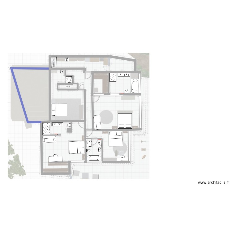 MORENO RDC Piscine Mai 2025. Plan de 1 pièce et 2 m2