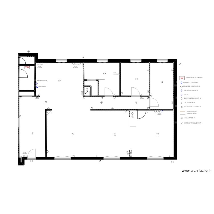 IMPLANTATION PC ET ECLAIRAGE. Plan de 0 pièce et 0 m2