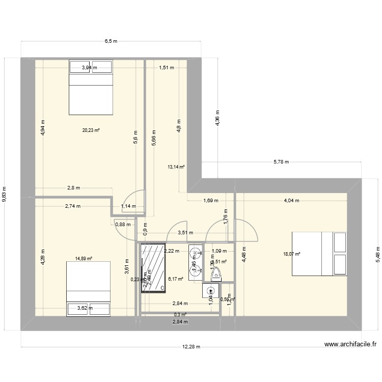 RDC PETIT GITE ETAGE. Plan de 0 pièce et 0 m2