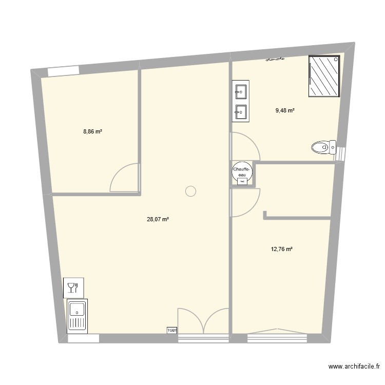 locclemenson. Plan de 4 pièces et 59 m2