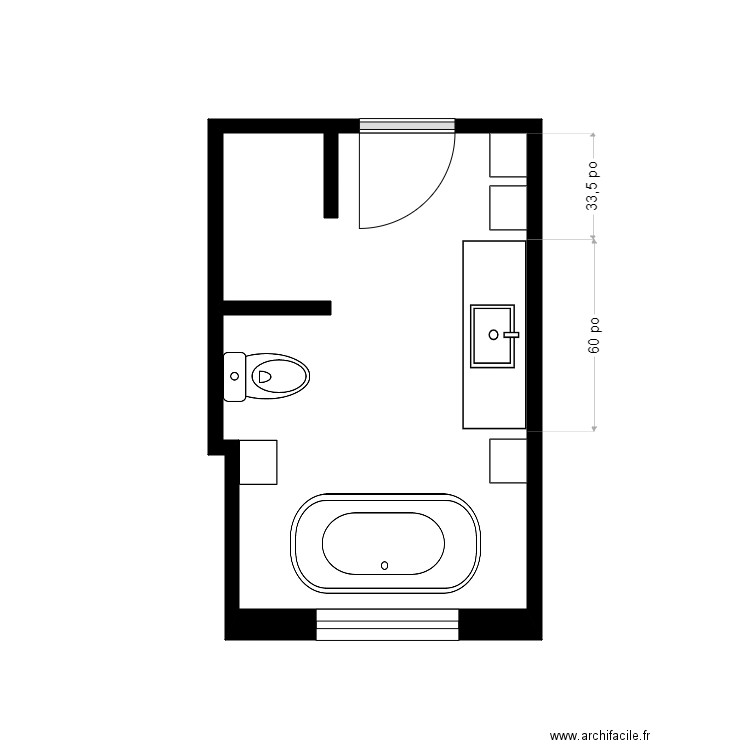 karine bertrand sdb3. Plan de 1 pièce et 9 m2