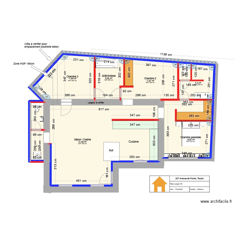 257 Forbin Projet V5. Plan de 9 pièces et 97 m2