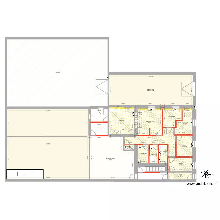 CLOIX PLAN RDC PROJET PLAQUISTERIE. Plan de 21  et 609 m²