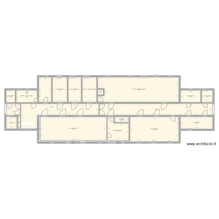 Arts plast N4 après travaux. Plan de 21 pièces et 360 m2