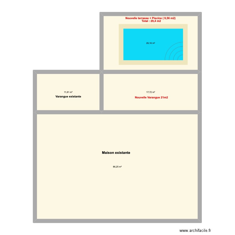 Maison Jottreau / Baret. Plan de 4 pièces et 142 m2