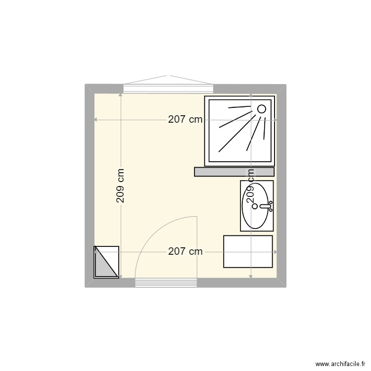 Danaci1. Plan de 1 pièce et 4 m2