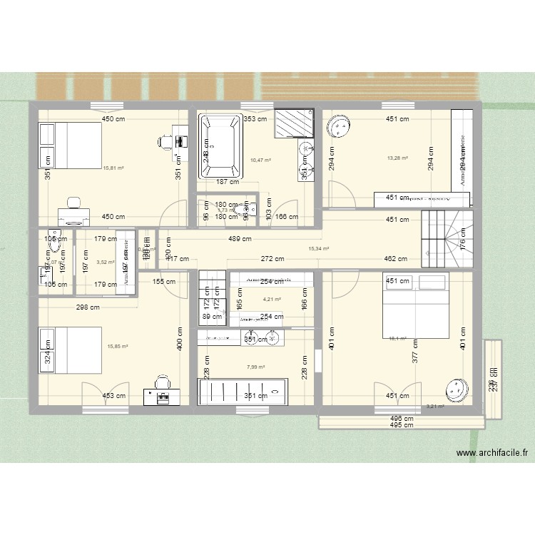 Creteil Vrevu . Plan de 18 pièces et 213 m2