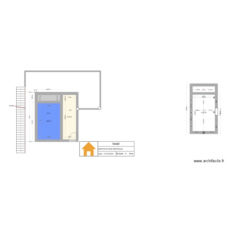 loosli. Plan de 5 pièces et 31 m2