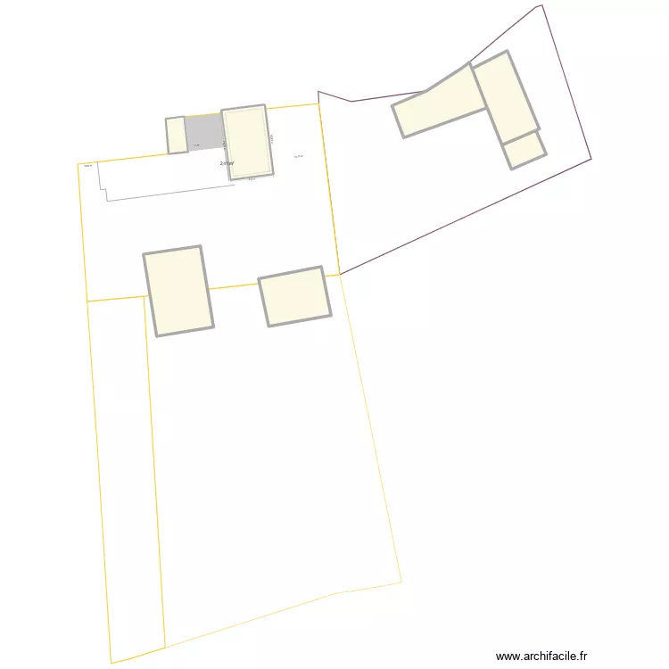 PLan initial total. Plan de 7 et 655 m² PLan initial total. Plan de 7 et 655 m²