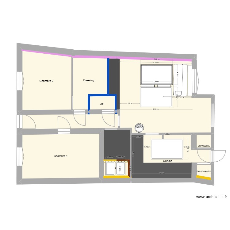Last Plan VF plafond + velux version verrière *2. Plan de 15 pièces et 106 m2