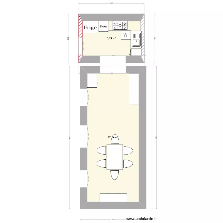 Am&eacute;nagement nouvelle cuisine piscine - 7 d&eacute;c 24. Plan de 