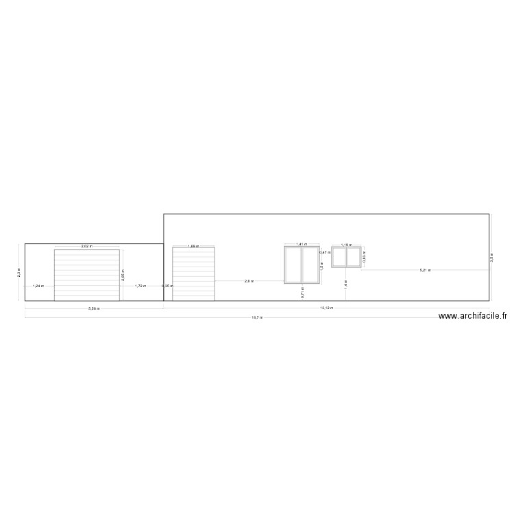façade sud (façade). Plan de 0 pièce et 0 m2