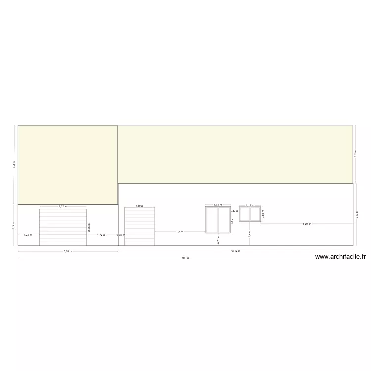 fa&ccedil;ade sud (fa&ccedil;ade). Plan de 