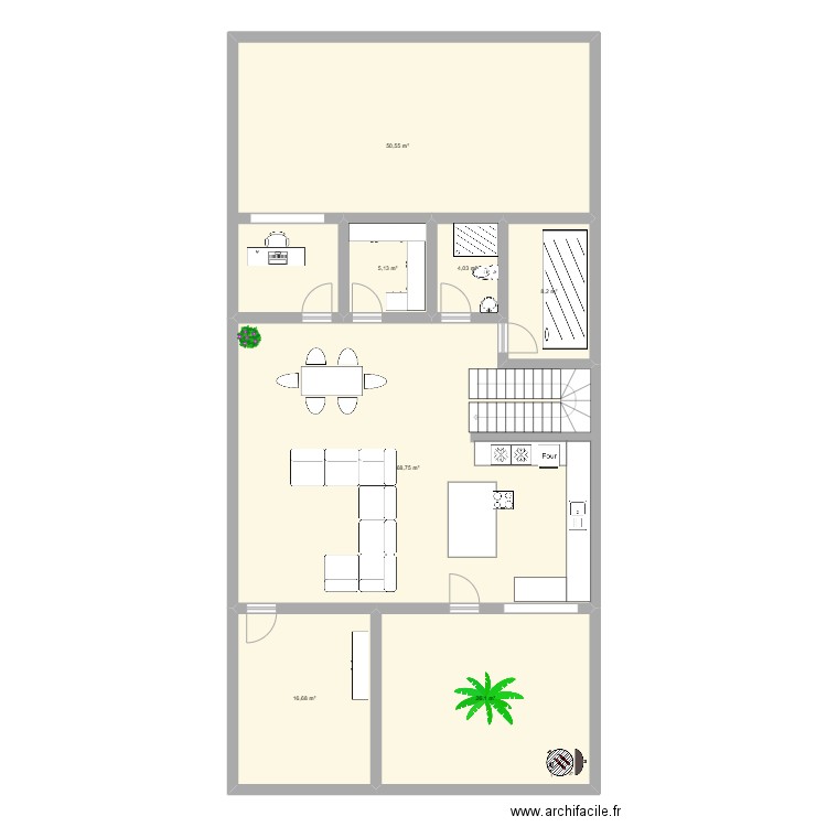 Villa Sous-sol. Plan de 7 pièces et 179 m2