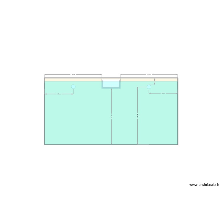 skimmer + refoulement. Plan de 1 pièce et 5 m2