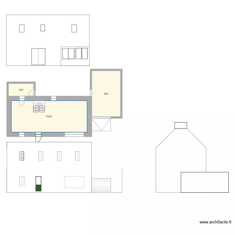 Maison Ploun structure. Plan de 