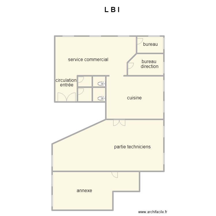 LBI. Plan de 9 pièces et 453 m2