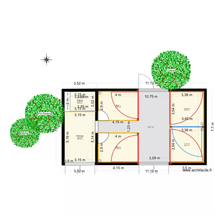 Grange Mercade EDL. Plan de 7  et 147 m²