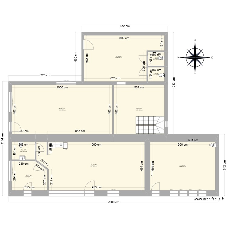 PLAN RDC COLLOREC ARCHI. Plan de 9 pièces et 205 m2