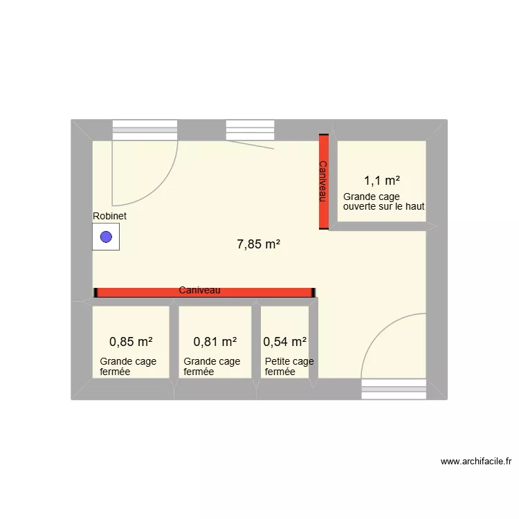 Chenil. Plan de 5 pièces et 11 m² Chenil. Plan de 5 pièces et 11 m²