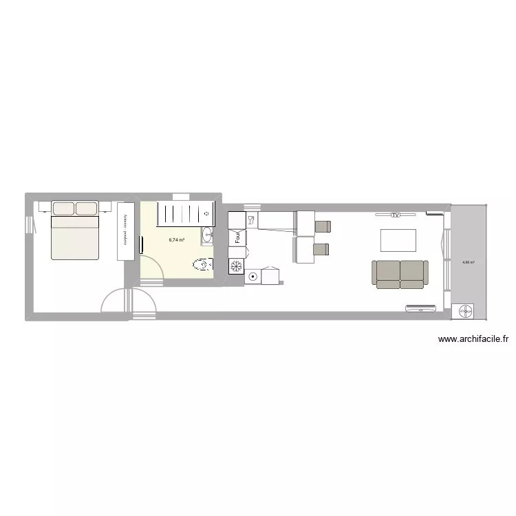 Apt. Plan de 1 et 7 m² Apt. Plan de 1 et 7 m²