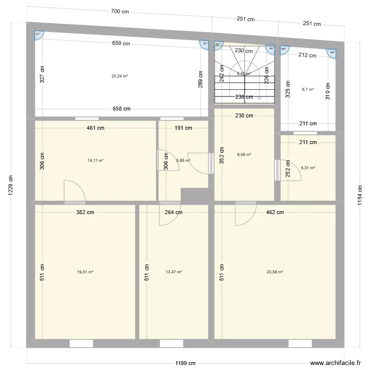 SAR CE 6 COMBLE EXSISTANT . Plan de SAR CE 6 COMBLE EXSISTANT . Plan de