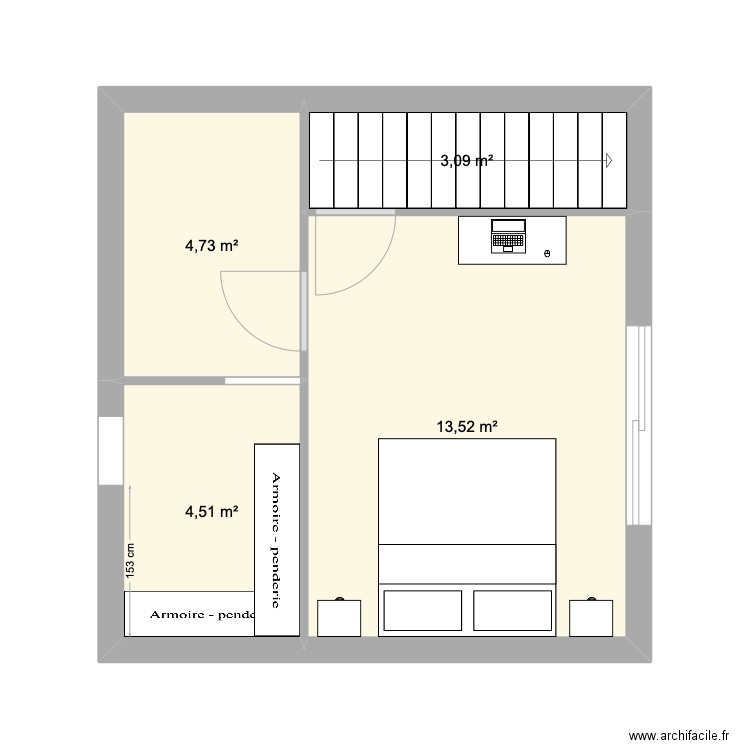 Mars 2 R2 V2. Plan de 4 pièces et 26 m2